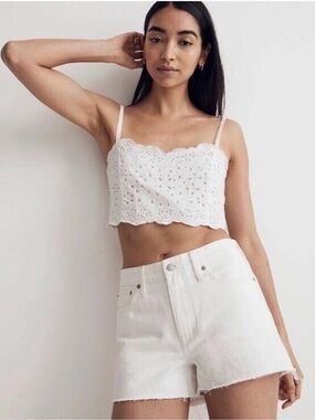 Madewell Relaxed Denim Shorts in Tile NWT White Size W32